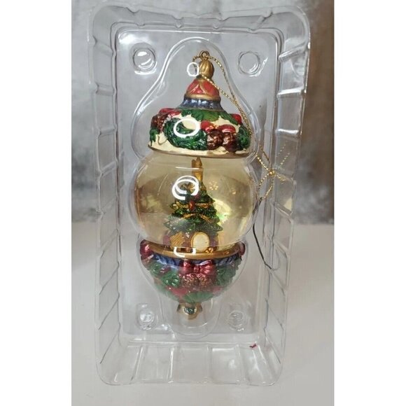 Christmas Ornament waterglobe lot of 4 Santa, Tree, Drummer, Partridge Kirkland - Picture 7 of 15